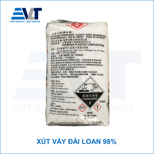 Xút Vảy Đài Loan 98%, 25kg/bao