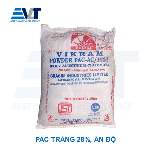 PAC trắng, 25kg/bao,  Ấn Độ